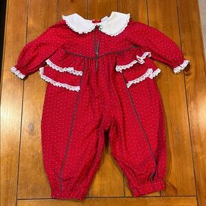 Bryan Vintage Christmas Holiday Romper Girls Size 2 Toddler EUC